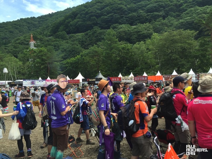 Japanese soccer fans assemble at Fuji Rock