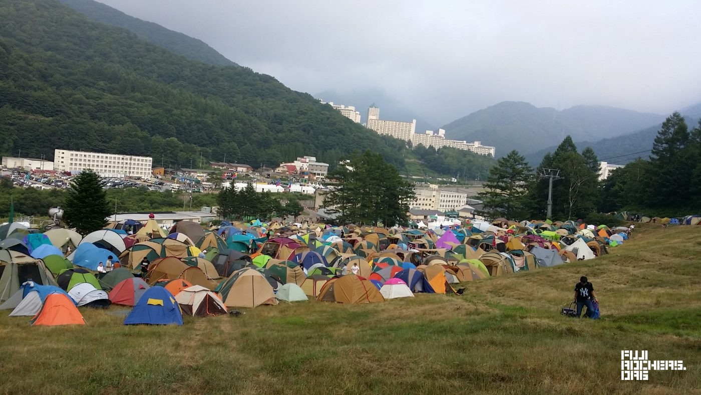 The tent village takes shape