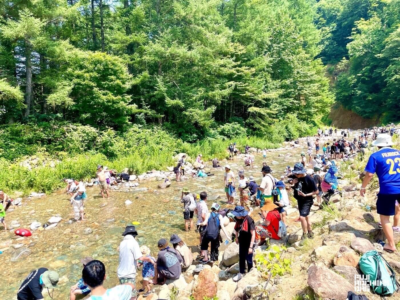 ただいま、川遊び中