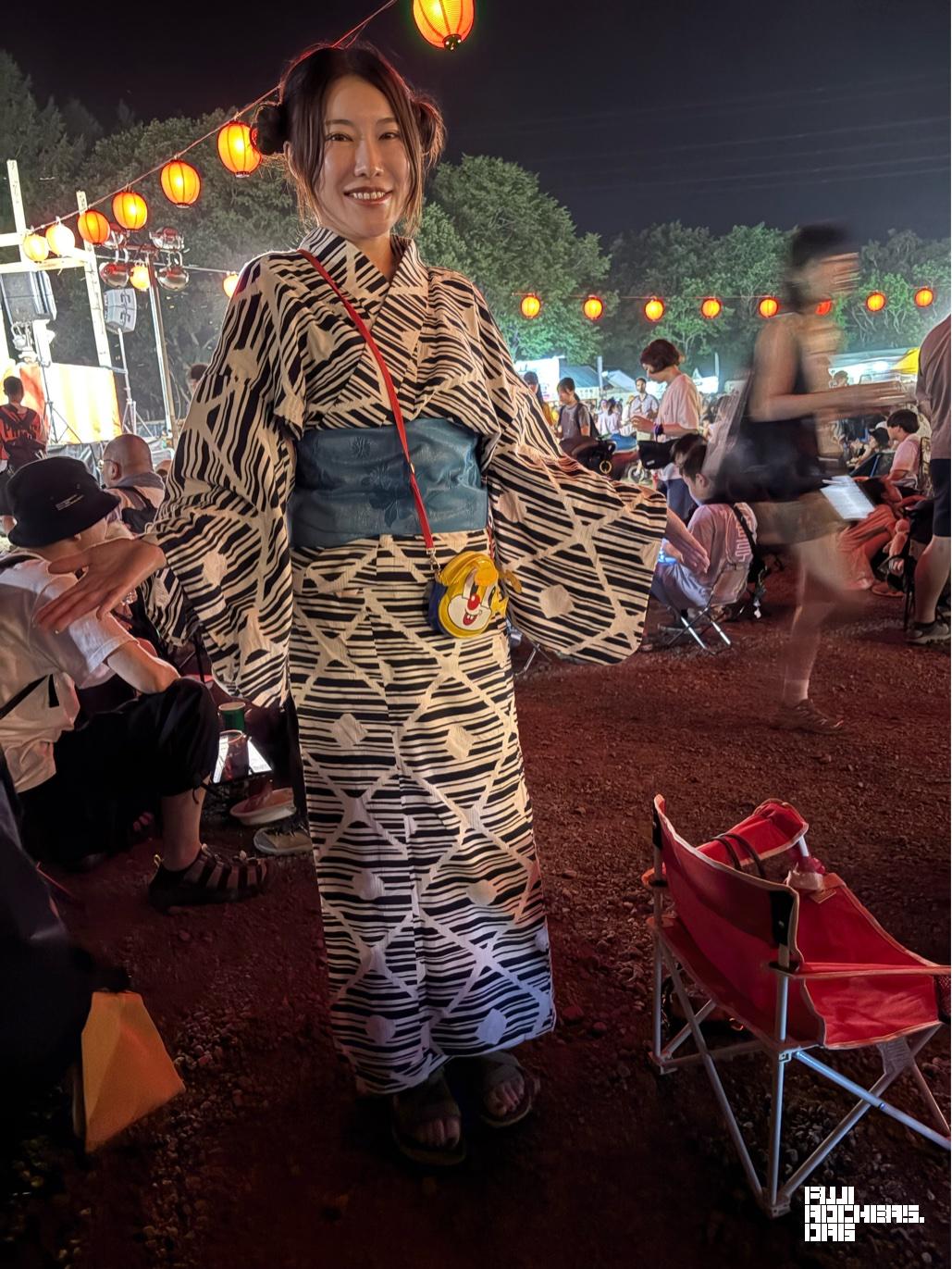 VOXXXくんのポーチがポイントの浴衣コーデ